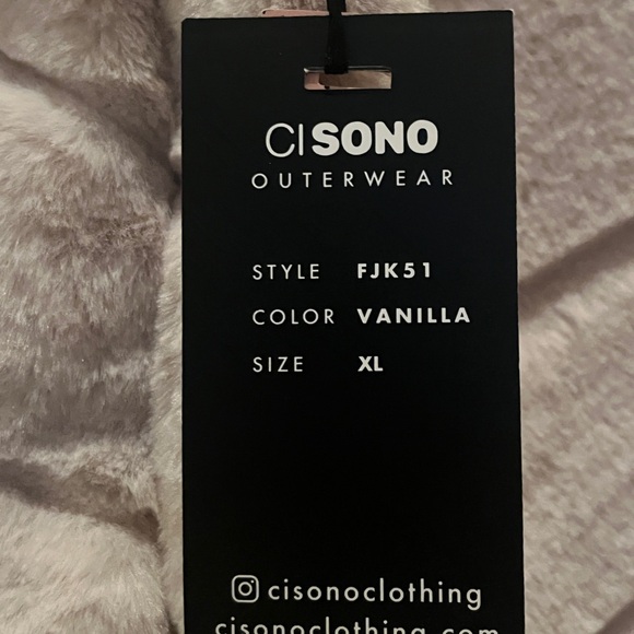 Ci Sono Faux Fur Coat | XL | Vanilla | NWT - Picture 4 of 6